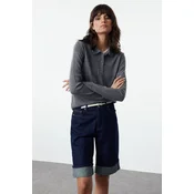 Trendyol Anthracite Wool Polo Neck Knitted Sweater