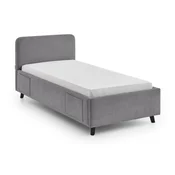Siva otroška postelja s prostorom za shranjevanje z letvenim dnom 90x200 cm Cosy – Meise Möbel