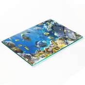 shumee Kuhinjska večnamenska dekorativna steklena tabla Koralni greben 80x52 cm