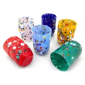 Casa Padrino luxury Murano crystal glass water glass set of 6 colorful A� 8 x H. 12 cm - Made in Italy