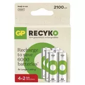Polnilna baterija GP ReCyko 2100 mAh HR6 (AA) 6kos 6/1