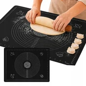 GE SILIKONSKA PLOŠČA XXL 70X50 CM ČRNE KUHINJSKE PODLOGE Z GRADUACO
