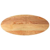 Vidaxl Mizna plošča svetlo rjava 140x60x4 cm trdna hrastovina ovalna