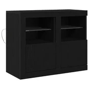 Vidaxl LED bočni predalnik 2 szt. Črna Orehovina 41 x 37 x 67 cm