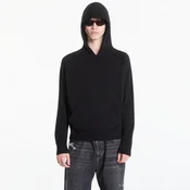 Pulover Palm Angels Curved Logo Regular Knit Hoodie Black/ Off White L