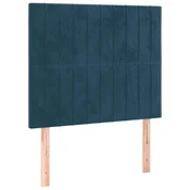 Vidaxl Vzglavje postelje temno modro 80x5x118/128 cm žametno