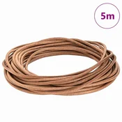 vidaXL Usnjena vrvica Rjava O5 mm x 5 m Usnje