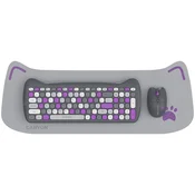 CANYON HSET-W6 EN/AD Keyboard+Mouse Kitty Edition AAA+?? Wireless Violet