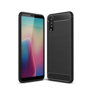 TPU gel ovitek/etui/ovitek Brushed Carbon za Huawei P20-črn
