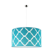 Duolla - Luster na sajli MAROKO 1xE27/40W/230V precnik 45 cm tirkizna/bela