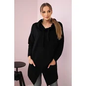 Tunic with a clutch front Oversize black