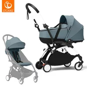 stokke yoyo3 otroški voziček 2v1 newborn shell 0+ aqua (white frame)