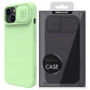 Nillkin Silikonski ovitek Nillkin CamShield Magnetic za iPhone 14 Plus Magnetni ovitek MagSafe s pokrovom kamere, zelen