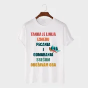 MAFIMI Majica Tanka je linija izmedu Pecanja i Odmaranja, Bela