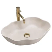 REA-U0617 - Umivalnik na pult PEARL 38x50,5 cm keramika/bež/imitacija kamna
