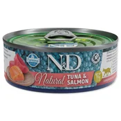 Konzerva N&D Cat Natural Tunina in losos 70 g