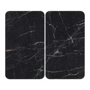 Zaščitne plošče za štedilnik 2 ks iz kaljenega stekla 52x30 cm Black Marble – Wenko