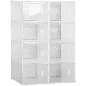 Homestar Modularni Regal za Čevlje 8 Predalov Plastični Organizator 25x35x19 cm Prozoren