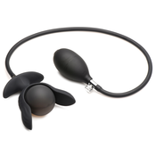 Master Series Dark Pearl Inflatable Vibrating Butt Plug Black
