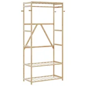 Stalak za odjecu s policama 80x40x175 cm od bambusa