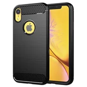 TPU gel ovitek Brushed Carbon za iPhone XR - črn