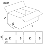 THIMM pakiranje Kutija s preklopom, veličina 4, FEVCO 0201, 370 x 220 x 270 mm