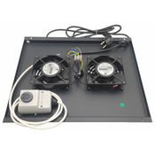 XtendLan Prezračevanje za razdelilnike ECO, vgrajene v omaro, globoke 600 mm, 2x ventilator s termostatom