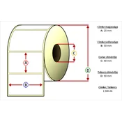 THERMO rola naljepnica 25x50 mm, 1500 komada po roli