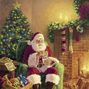 Salveta za dekupaž Santa at home (salvete za dekupaž)