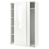 PAX/HASVIK Garderobna omara, bela/visoki sijaj/bela, 150x66x236 cm