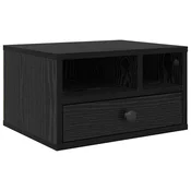 Vidaxl Stojalo za tiskalnik s predalom Črna Orehovina 40 x 32 x 24 cm