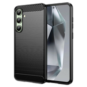 TPU gel ovitek Brushed Carbon za Samsung Galaxy S24 FE - črn