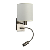 Brilagi - LED zidna lampa NUBILA 1xE27/25W/230V+LED/3W mat hrom/krem