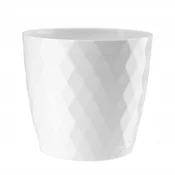 Galicja Okrogel bel plastični cvetlični lonec 18 cm Cristal