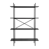 Črn kovinski regal 120x180x40 cm Marcio – White Label