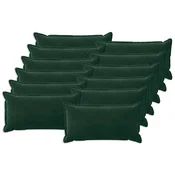 vidaXL Prevleka za blazino 12 pcs HOUTEN Temno zelena 40 x 80 cm Žamet
