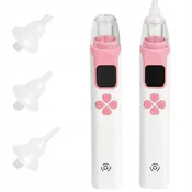 Verkgroup Električni aku. 400mAh nosni aspirator za otroke USB 4 šobe roza