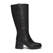 Timberland za ženske. TB0A43M8W021 Visoki škornji Bellevaux iz črnega usnja (39 W), Usnje, Črna, Ravna stran, Zip, Prilož