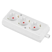 shumee Prenosna trojna vtičnica 3x 250V Schuko bela
