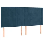 Vidaxl Vzglavje postelje temno modro 160x5x118/128 cm žametno
