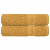 Vidaxl vidaXL Brisače za tuširanje 2 kosa zlate 70 x 140 cm 360 g/m2 100 % bombaž