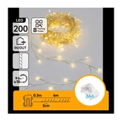 Aigostar - LED spoljašnji božicni lanac 200xLED/8 funkcija 3xAA 6,3m IP44 topla bela
