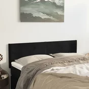 Vidaxl Posteljno vzglavje črna 144x5x78/88 cm žamet