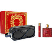 Versace Eros Flame Set parfumska voda 100 ml + parfumska voda 10 ml + kozmetična torbica za moške