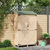 vidaXL Vrtno skladišče Naravna 106 x 56 x 176,5 cm Inženirski les