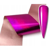 Folija za prenos nohtov 10 cm x 4 cm roza hologramska
