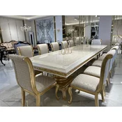 Casa Padrino luxury baroque dining table cream/white/gold 250 cm - Baroque furniture