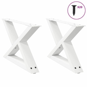 Noge za klub stolic 2 kom Bijele 60 x (30-31,3) cm Celik