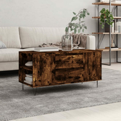 shumee Klubska mizica dimljeni hrast 102x44,5x50 cm inženirski les