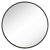 Sodobno okroglo stensko ogledalo, obseg 61 cm, črni kovinski okvir | SONGMICS